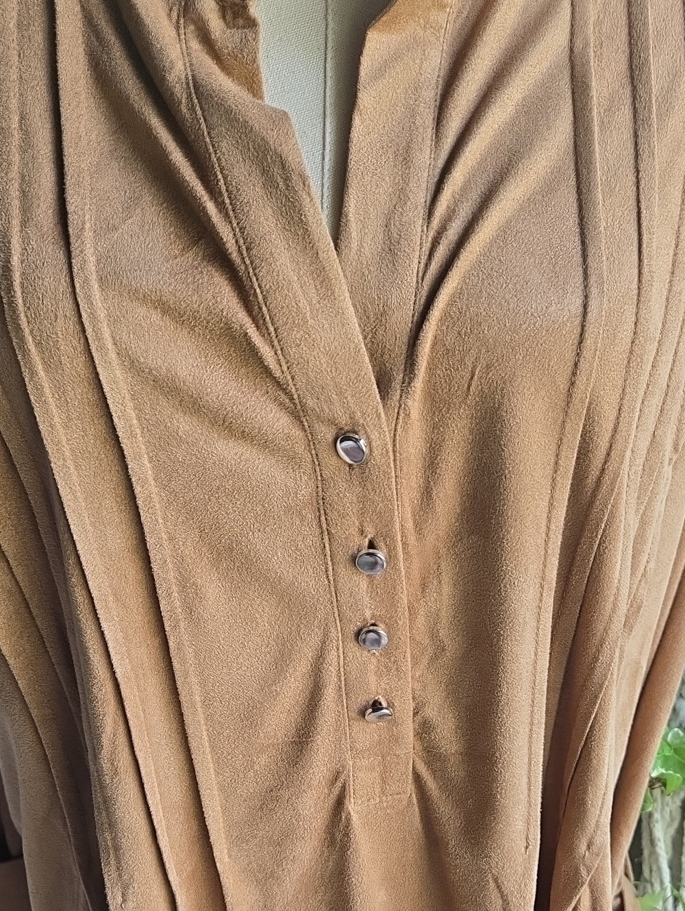 Cocomo Tan Faux Suede Tunic Size 2X - Picture 3 of 9